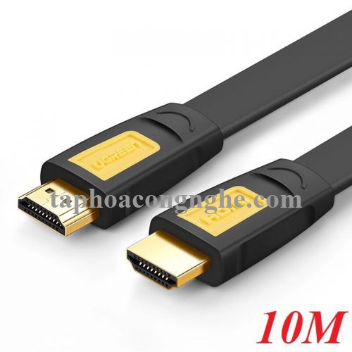 Ugreen 11183 10M màu Vàng Cáp tín hiệu HDMI chuẩn 1.4 hỗ trợ phân giải 4K * 2K cáp dẹt HD101 30011183